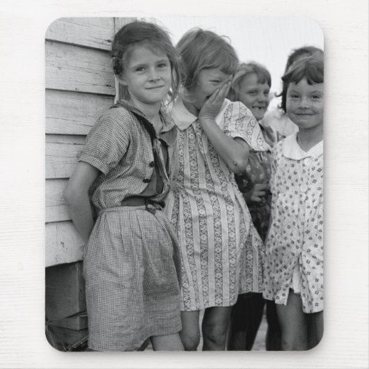 世界大恐慌の学校の女の子、30年代 マウスパッド (正面)