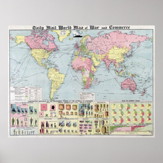 世界大戦の地図1917年総括 ポスター (正面)