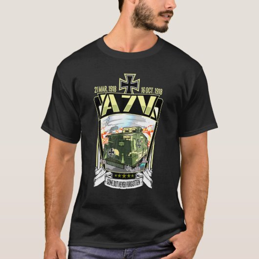 世界大戦1ドイツ重戦車W1メモリアル Tシャツ (正面)
