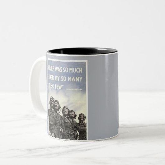 世界大戦2のChurchillのイギリスの引用文 ツートーンマグカップ (正面左)