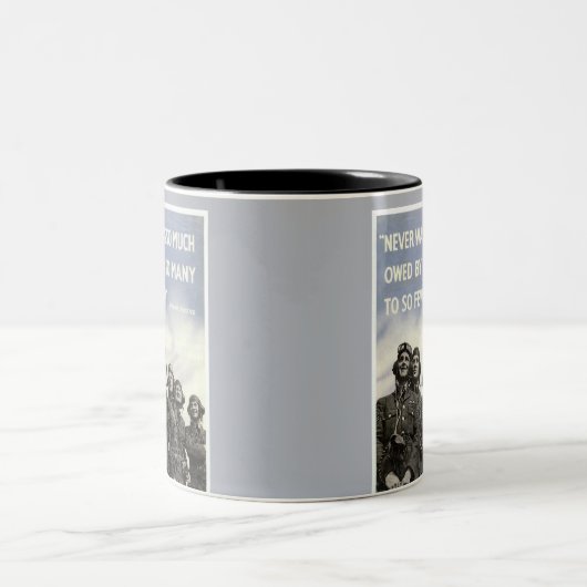 世界大戦2のChurchillのイギリスの引用文 ツートーンマグカップ (中央)