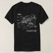 世界大戦2アメリカP51マスタングファイター飛行機blu Tシャツ (デザイン正面)