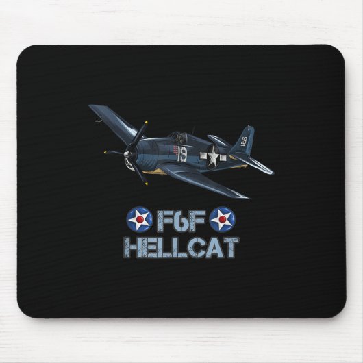 世界大戦2 F6fヘルキャット戦闘機 マウスパッド (正面)