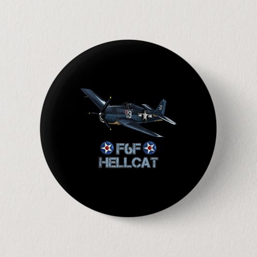 世界大戦2 F6fヘルキャット戦闘機 缶バッジ (正面)