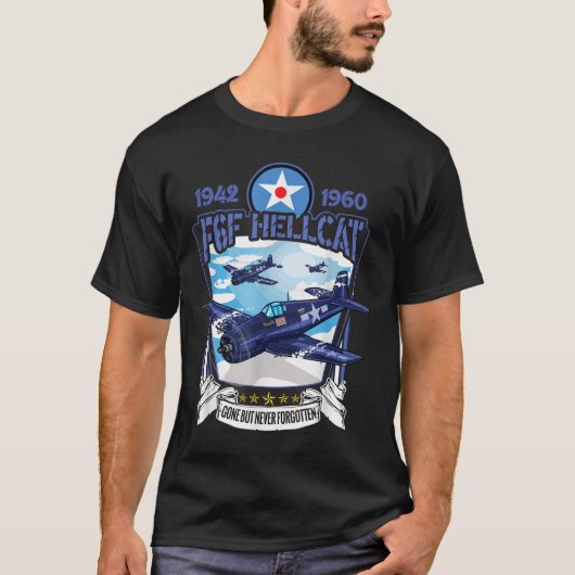 世界大戦2 F6fヘルキャット戦闘機 Tシャツ (正面)