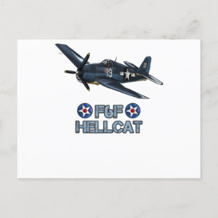 世界大戦2 F6Fヘルキャット戦闘機Tシャツ ポストカード