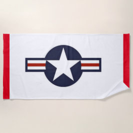 世界大戦2 USAFの航空機の記章 ビーチタオル