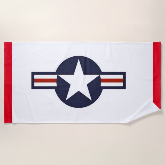 世界大戦2 USAFの航空機の記章 ビーチタオル (正面)