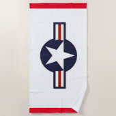 世界大戦2 USAFの航空機の記章 ビーチタオル (正面)