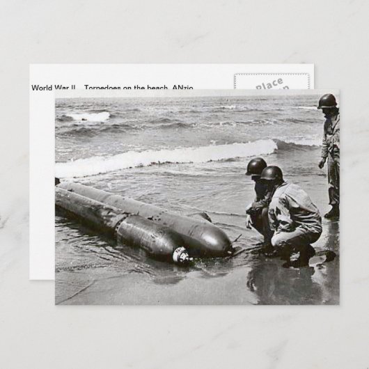 世界大戦ITorpedos on theビーチ、Anzio ポストカード (正面/裏面)