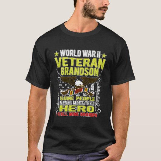 世界大誇りを持った戦2退役軍人孫 – 軍隊第2次世界大戦 Tシャツ (正面)