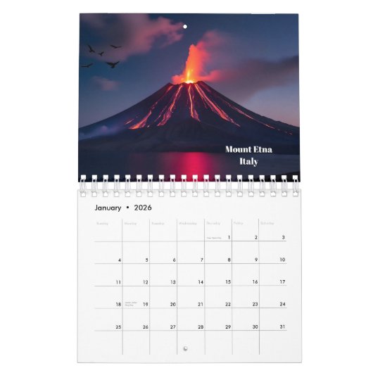 世界威厳のあるの山々 カレンダー (1月 2026)