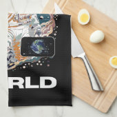 世界宇宙飛行士デザイン キッチンタオル (四つ折り)