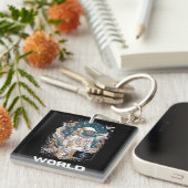 世界宇宙飛行士デザイン キーホルダー (正面右)