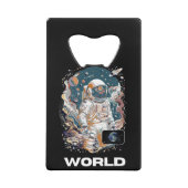 世界宇宙飛行士デザイン クレジットカード栓抜き (正面)