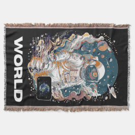 世界宇宙飛行士デザイン スローブランケット
