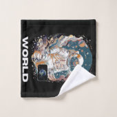 世界宇宙飛行士デザイン バスタオルセット (ウォッシュタオル)