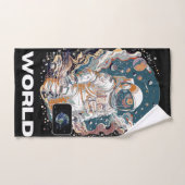 世界宇宙飛行士デザイン バスタオルセット (ハンドタオル)