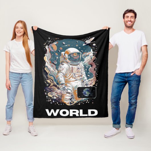 世界宇宙飛行士デザイン フリースブランケット (インサイチュ)