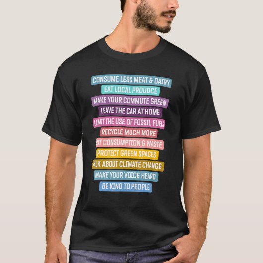 世界市民と世界の平和前向き確認 Tシャツ (正面)