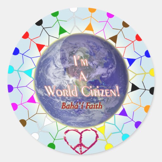 世界市民ステッカー ラウンドシール (正面)