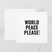 世界平和お願いホワイトブラックレッド戦争カード (正面/裏面)