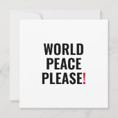 世界平和お願いホワイトブラックレッド戦争カード (正面)