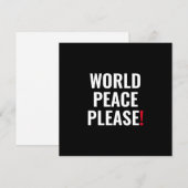 世界平和お願い白黒レッドno war card (正面/裏面)