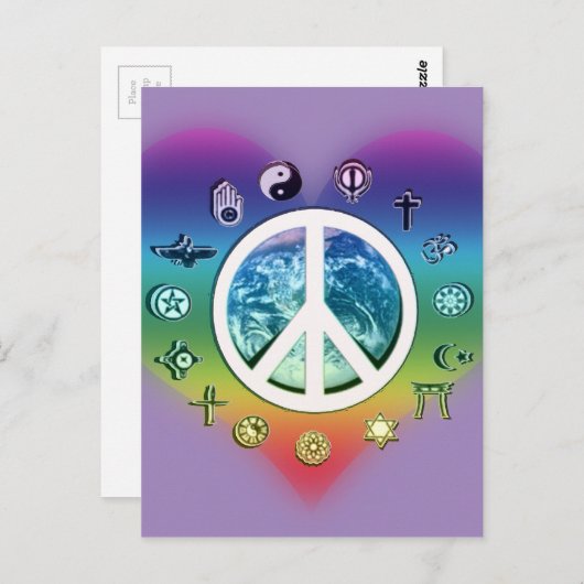 世界平和と宗教の象徴 ポストカード (正面/裏面)