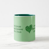 世界平和のために不信仰 ツートーンマグカップ (中央)