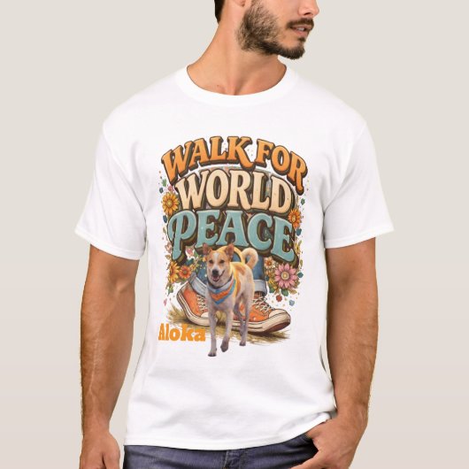 世界平和のためのウォーク Tシャツ (正面)