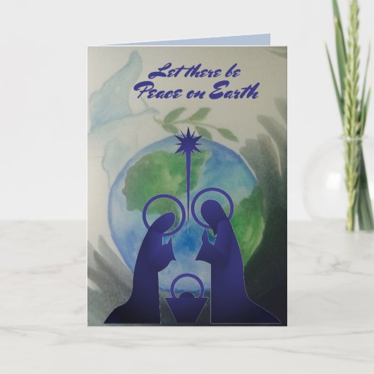 世界平和の折り畳みグリーティングカード シーズンカード (正面)