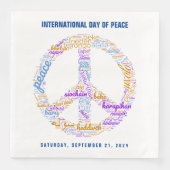 世界平和の日の平和の標識ワードクラウド (正面)
