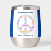 世界平和の日の平和の標識ワードクラウド (背面)