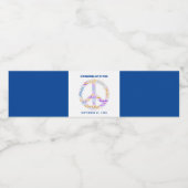 世界平和の日の平和の標識ワードクラウド ペットボトルラベル (シングルラベル)