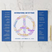 世界平和の日の平和の標識ワードクラウド ペーパーパッド (インサイチュ)