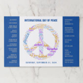 世界平和の日の平和の標識ワードクラウド ペーパーパッド (正面)