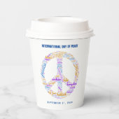 世界平和の日 ピースサイン ワードクラウド 紙コップ (裏面)