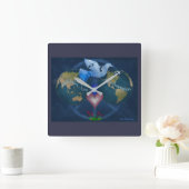 世界平和の時間 スクエア壁時計 (ホーム)