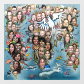 世界平和の窓が貼り付く ウィンドウサイン (シート)