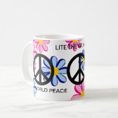 世界平和の虹をライトアップ! コーヒーマグカップ (正面左)