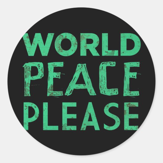 世界平和をお願い ラウンドシール (正面)