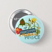 世界平和を想像して下さい 缶バッジ (正面&裏面)