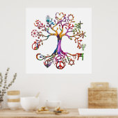 世界平和ツリー虹のポスター ポスター (キッチン)