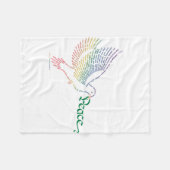 世界平和ハトの毛布 フリースブランケット (正面(横))