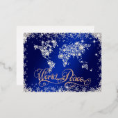 世界平和ブルー＆ダイヤモンド 箔シーズンポストカード (正面/裏面)