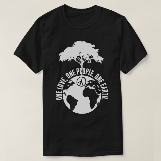 世界平和地球の平和と愛 Tシャツ (デザイン正面)