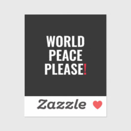 世界平和白黒レッド戦争の抗議 シール