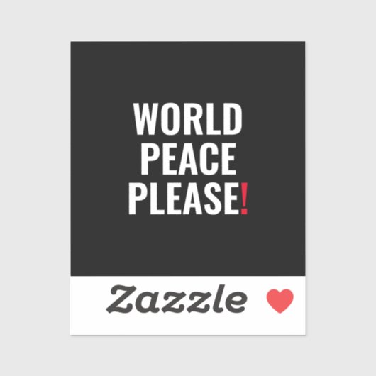 世界平和白黒レッド戦争の抗議 シール (シート)