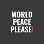 世界平和白黒レッド戦争の抗議 シール (正面)